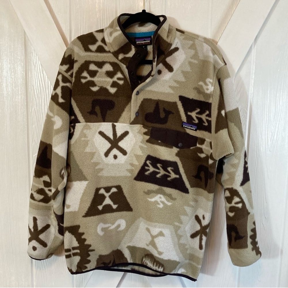 RARE Patagonia Men's Medium Synchilla Snap T Fleece Pullover